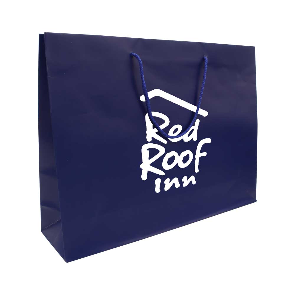 A4 Horizontal Blue Paper Shopping Bags