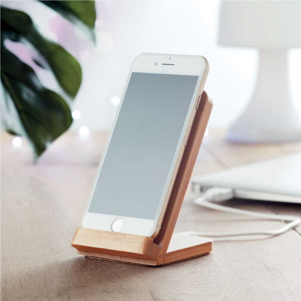 Eco-Friendly Bamboo 10W Wireless Charger Stand