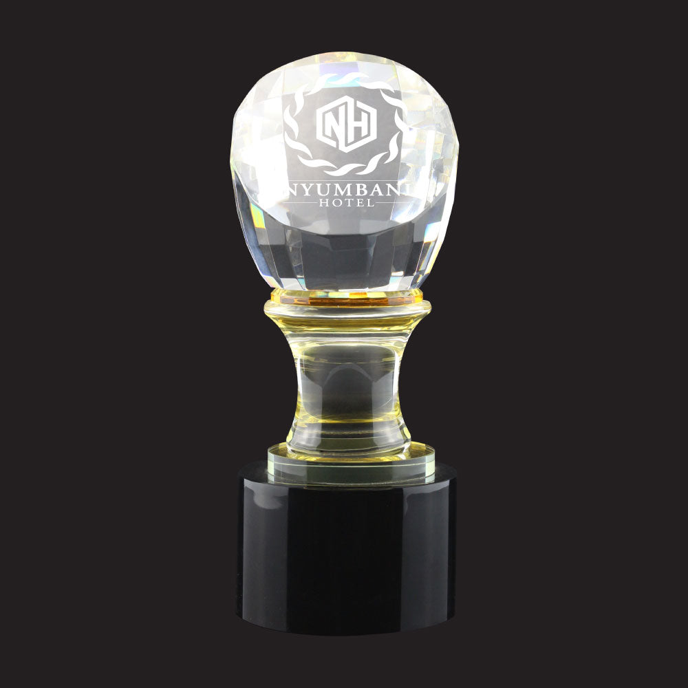 Crystal Trophy in Wooden Box