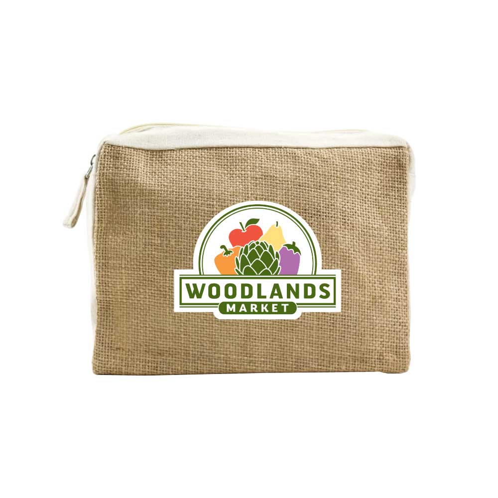 Jute with Cotton Zipper Pouch