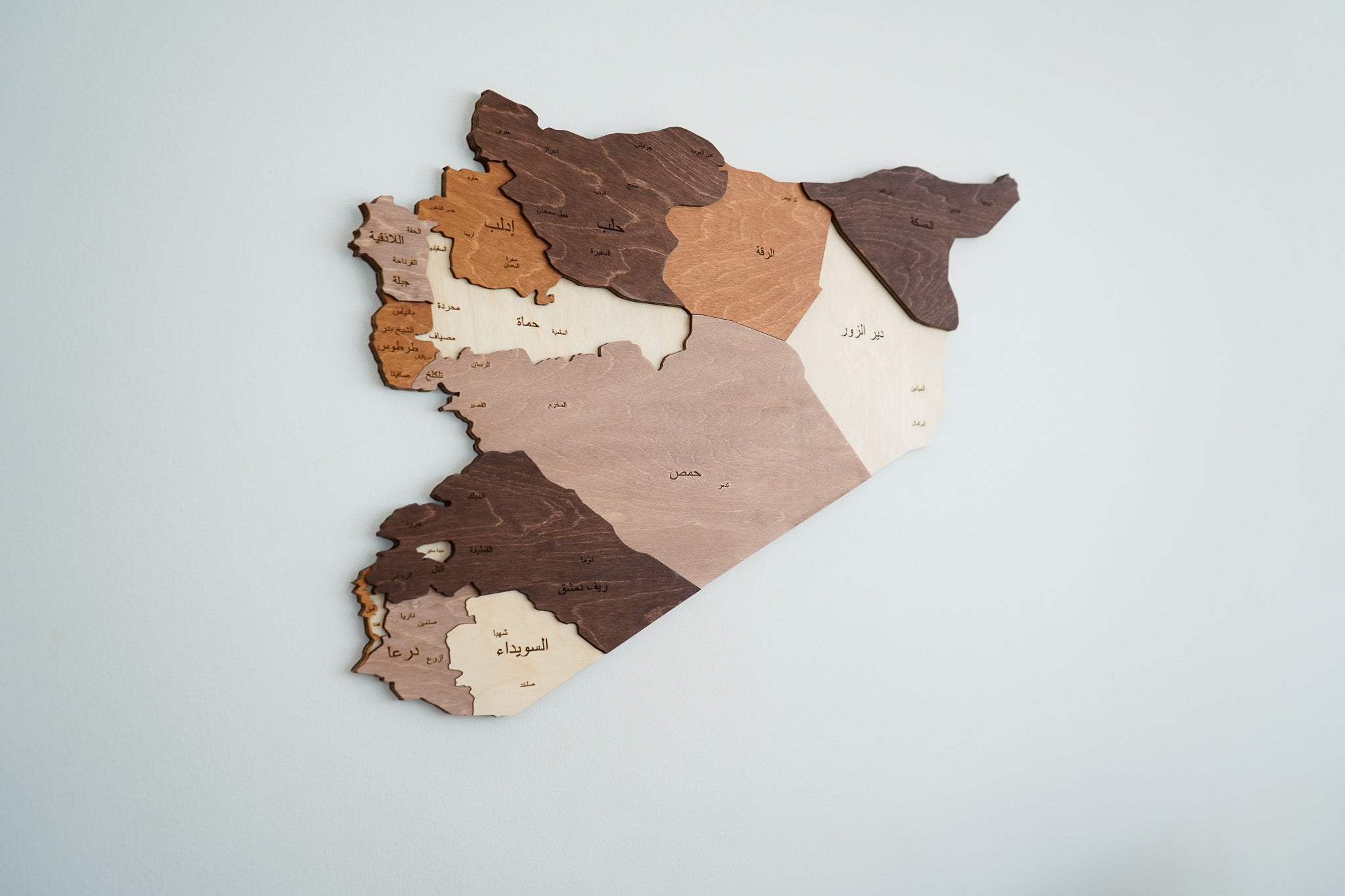 3D Syria Wooden Map Wall Art