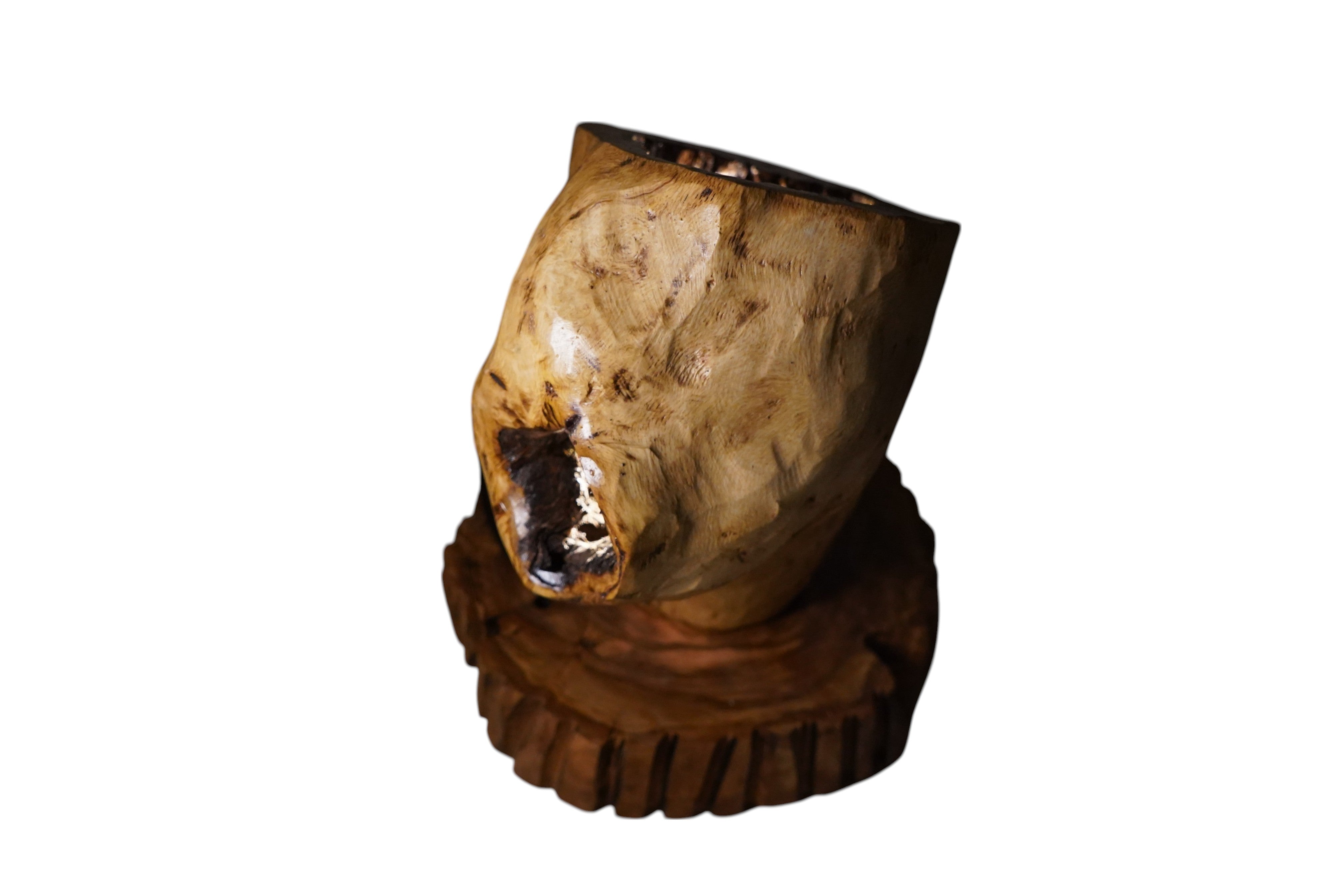 Olive wood table lamp