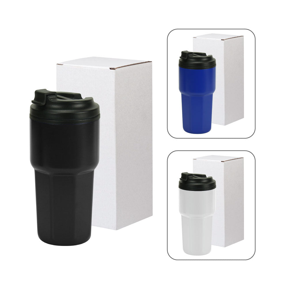 Double Wall Tumblers Flip-top PP Lid in 473ml