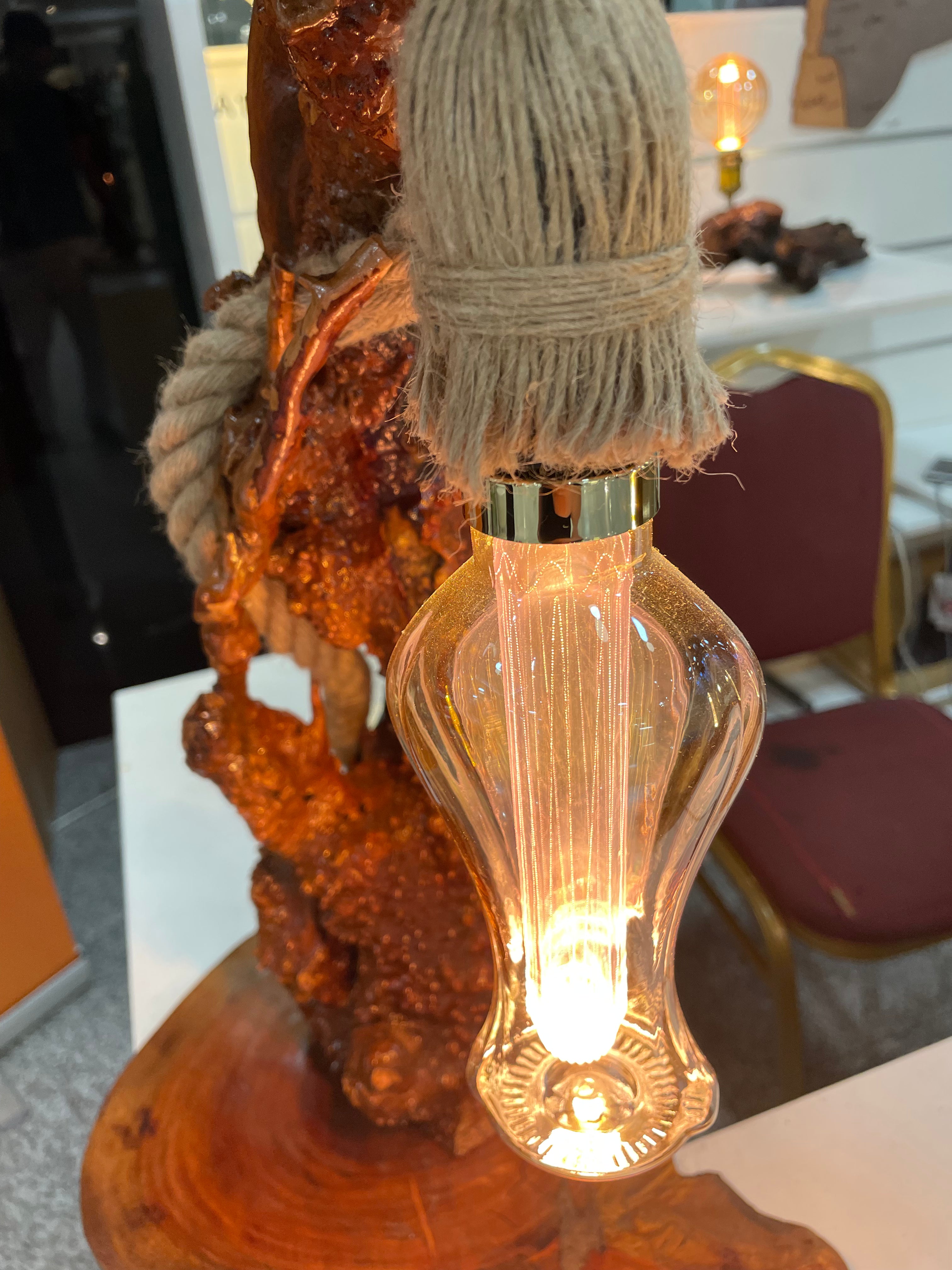 Maple wood table lamp