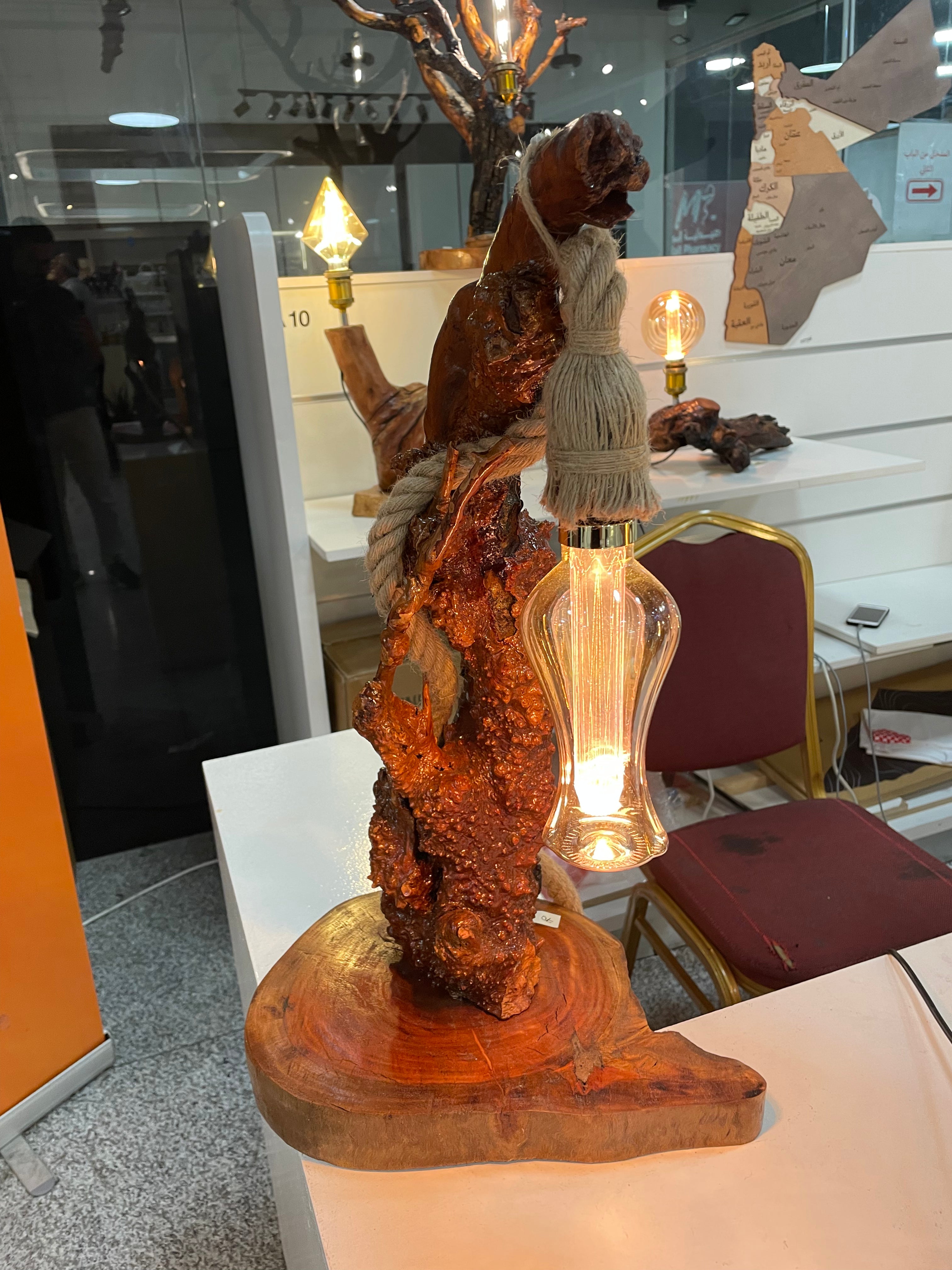 Maple wood table lamp