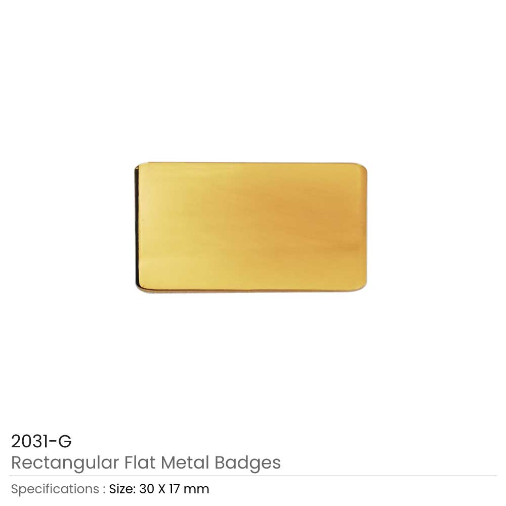 Rectangular Flat Metal Badges