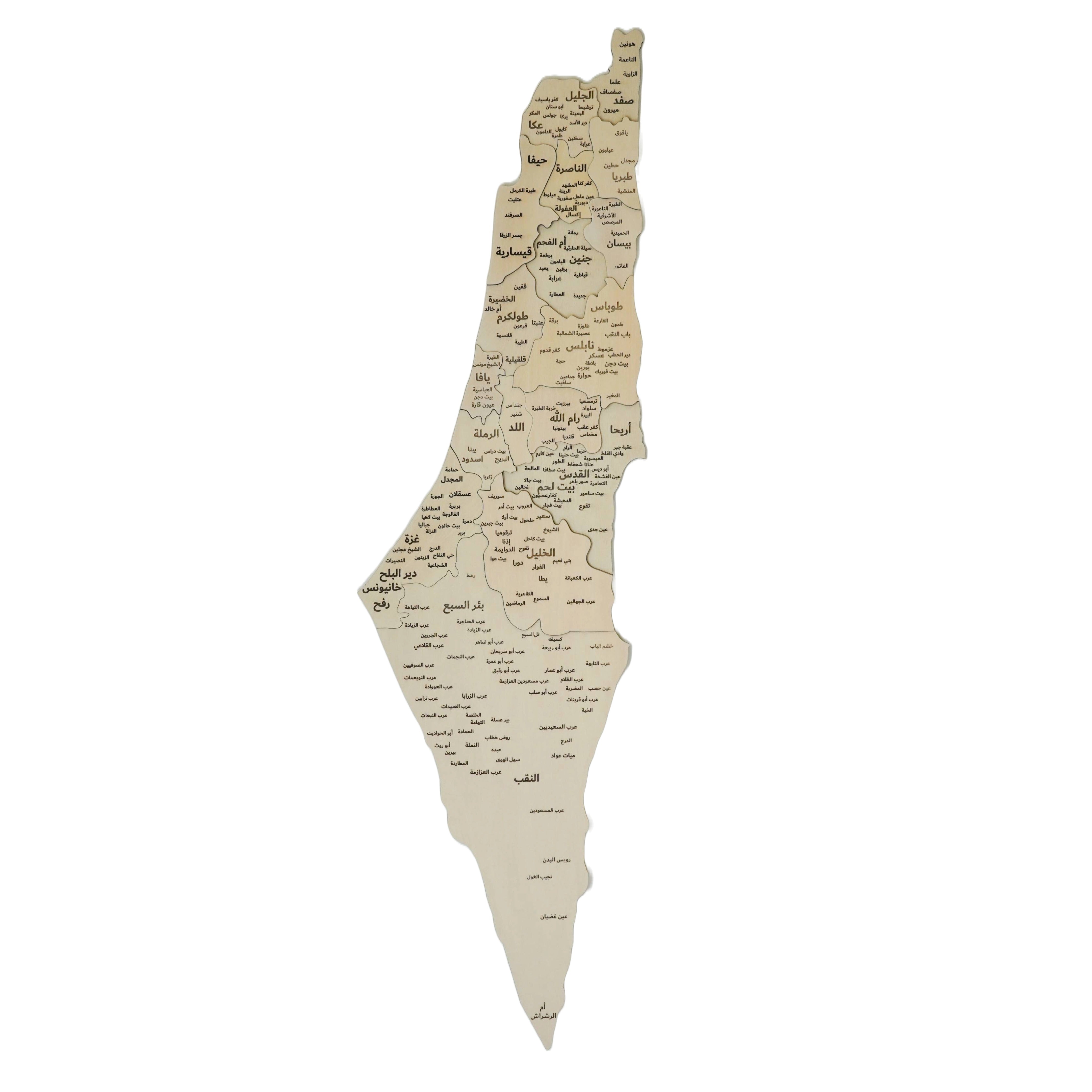 3D Palestine Wooden Map Wall Art