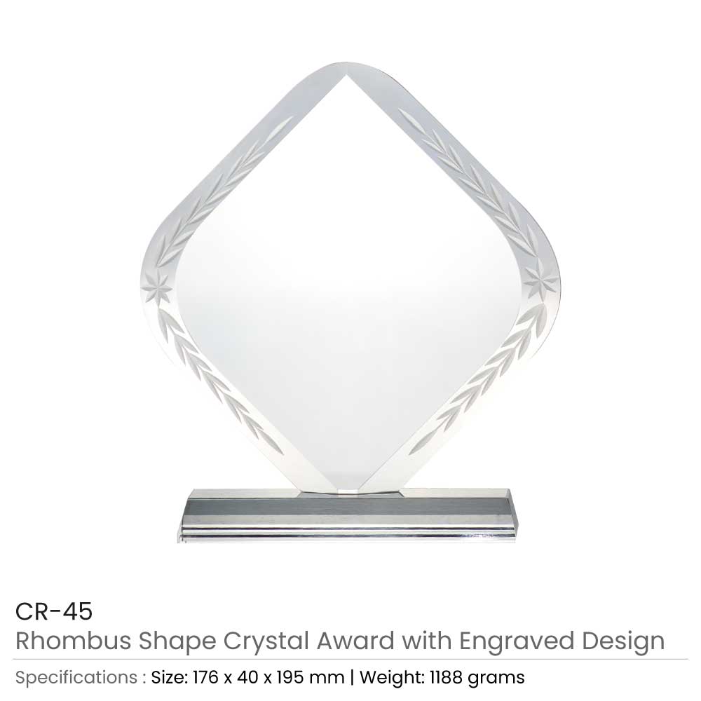 Rhombus Shaped Crystal Awards