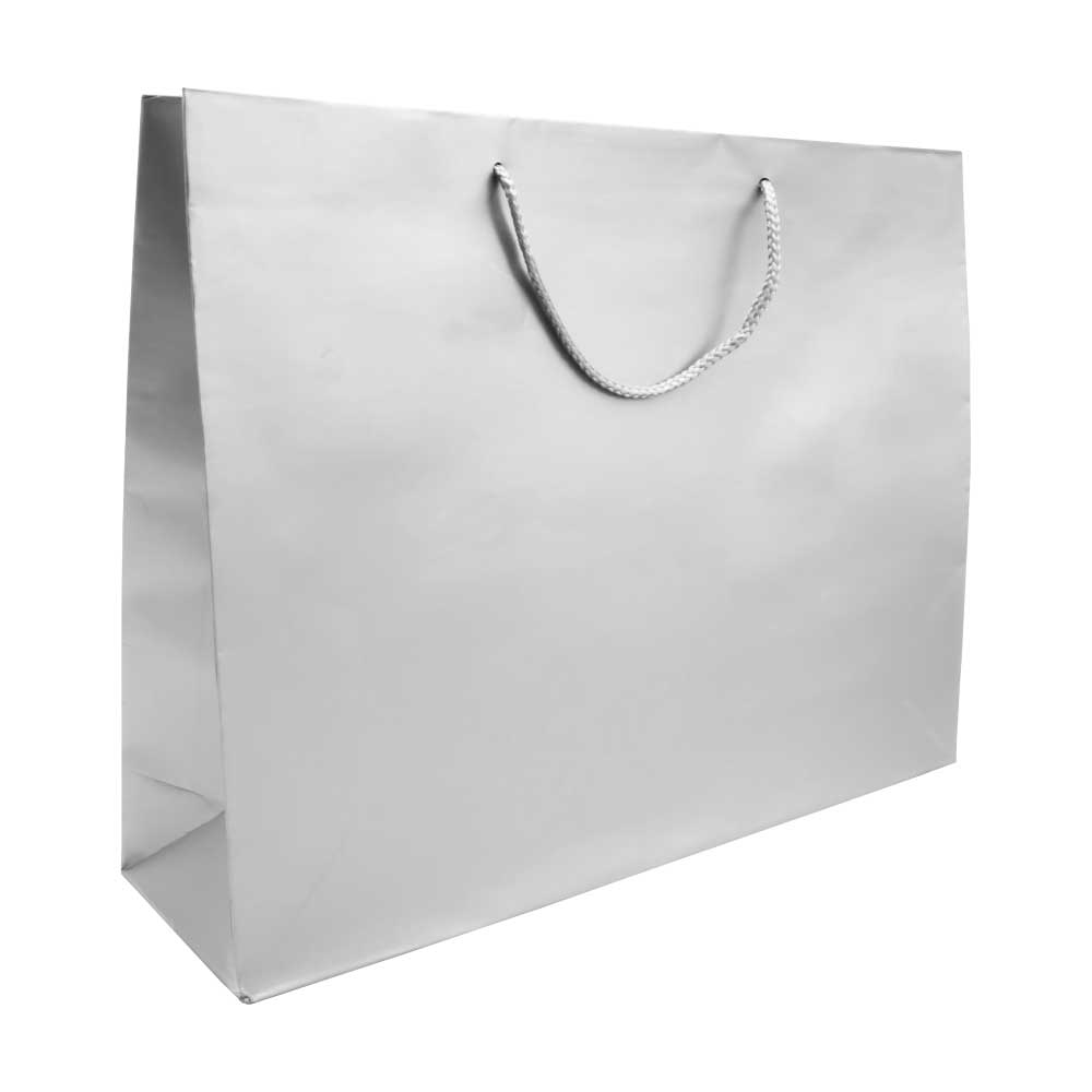 A4 Horizontal Silver Paper Shopping Bags