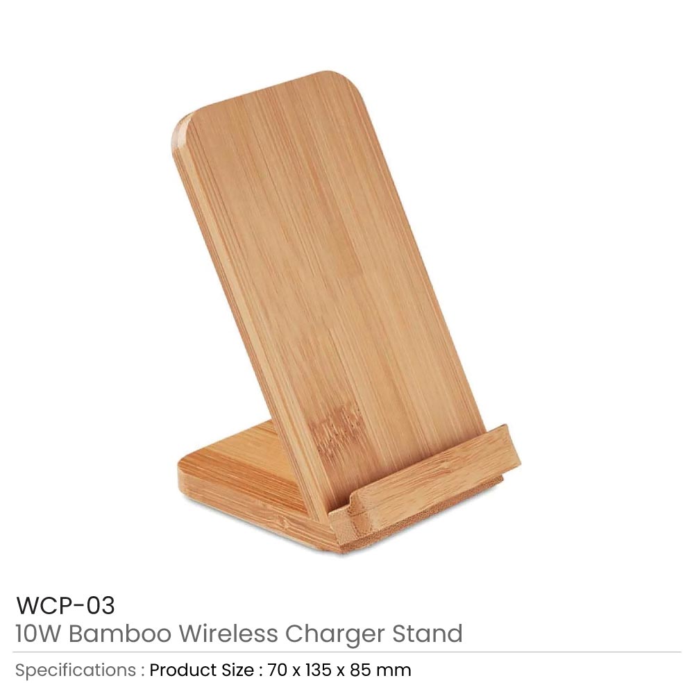 Eco-Friendly Bamboo 10W Wireless Charger Stand