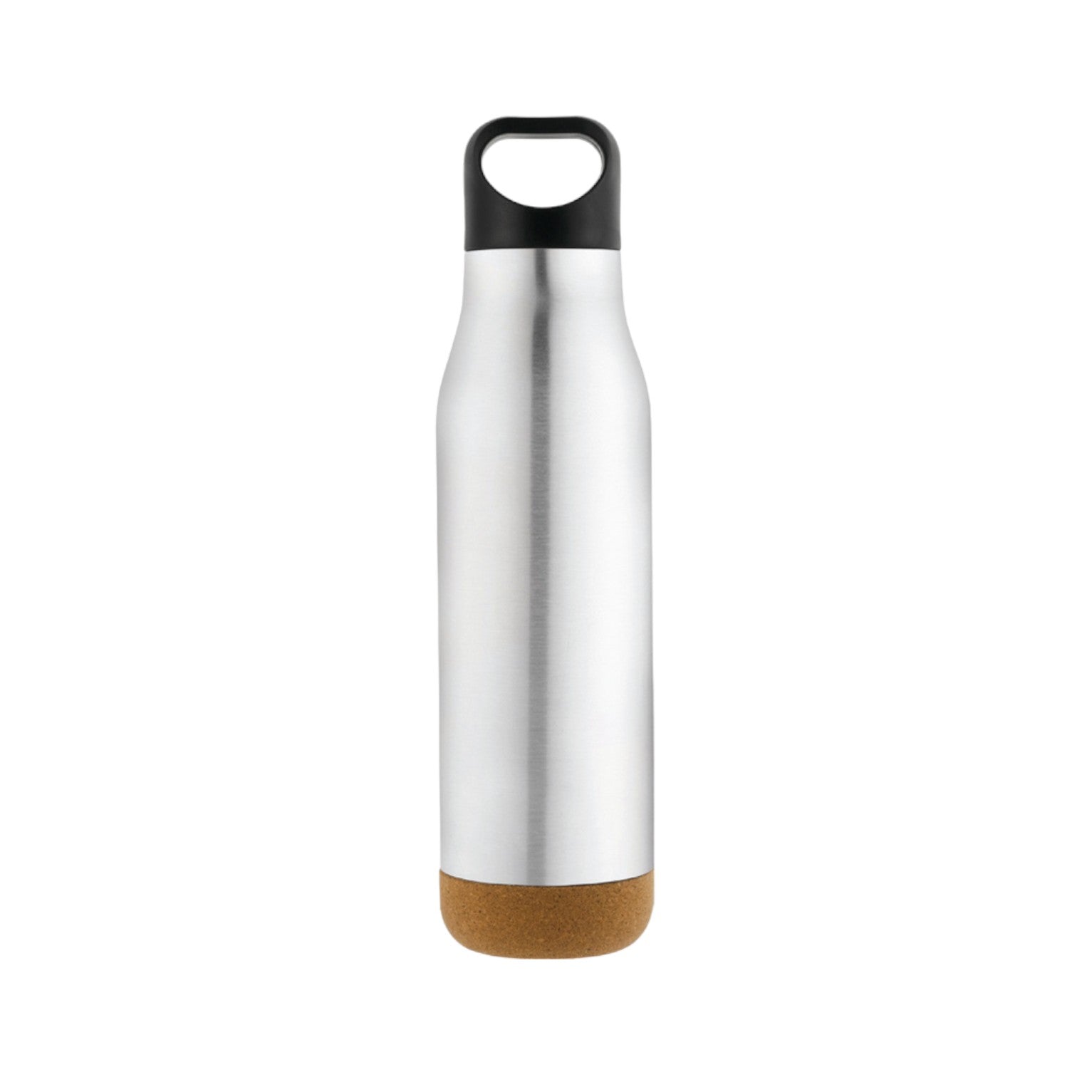 Insulated Water Bottle with Cork Base - Steel