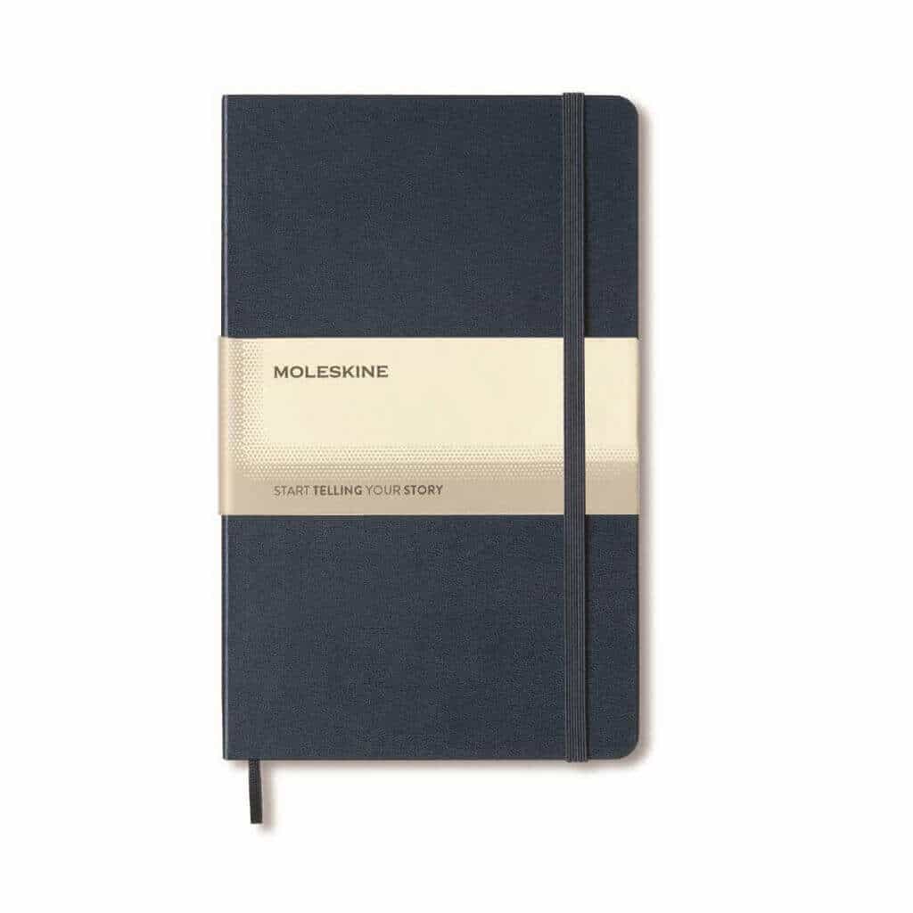 Large Ruled Hard Cover Notebook - Navy Blue