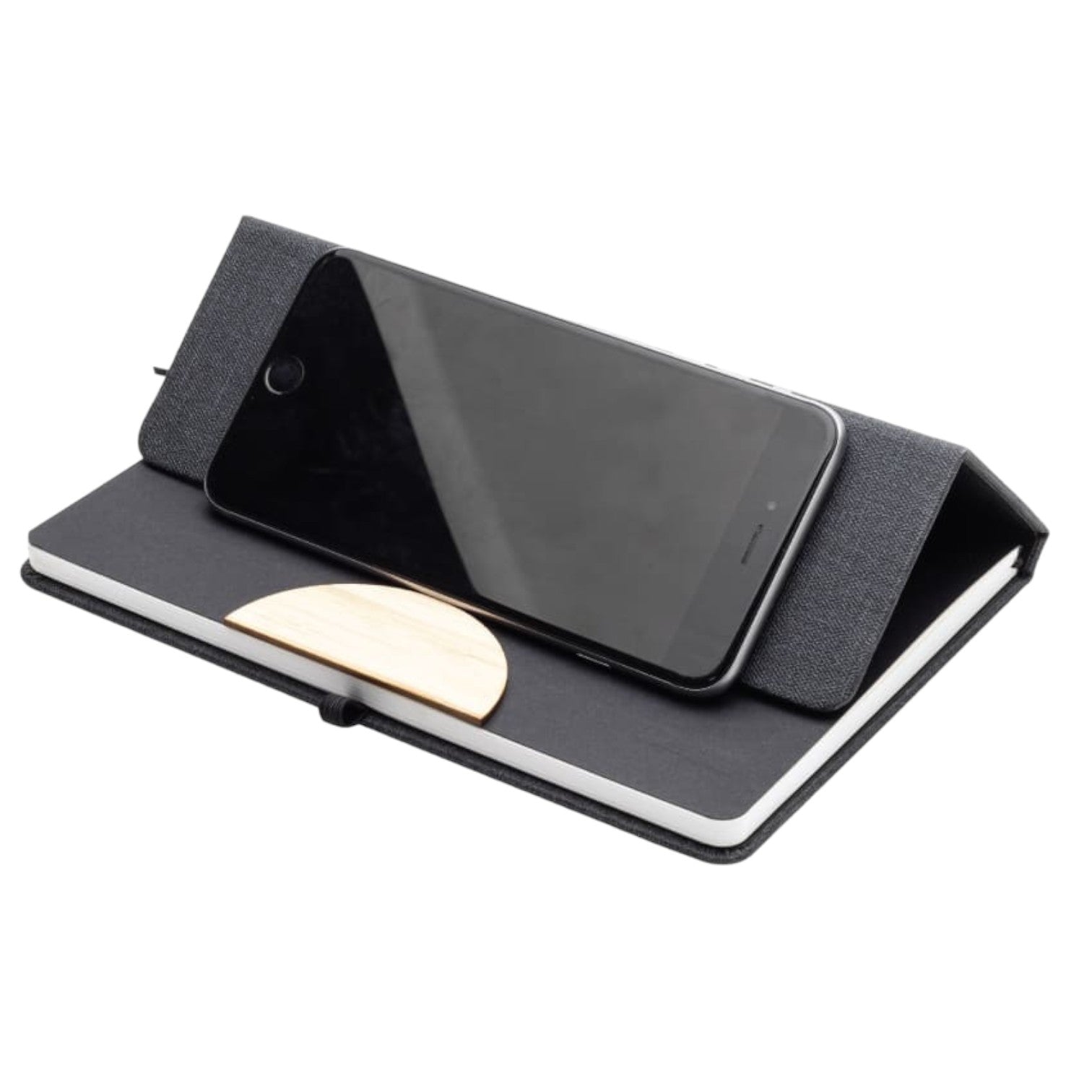 A5 Hard Cover Notebook with Folding Phone Stand