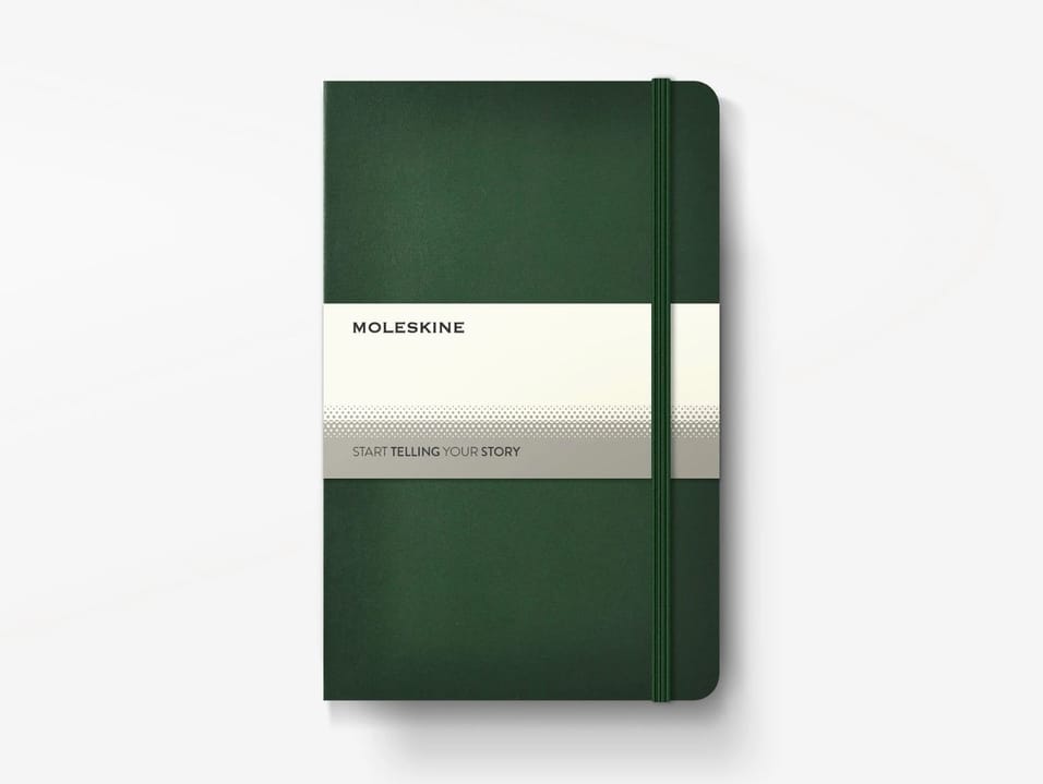 Large Ruled Hard Cover Notebook - Myrtle Green