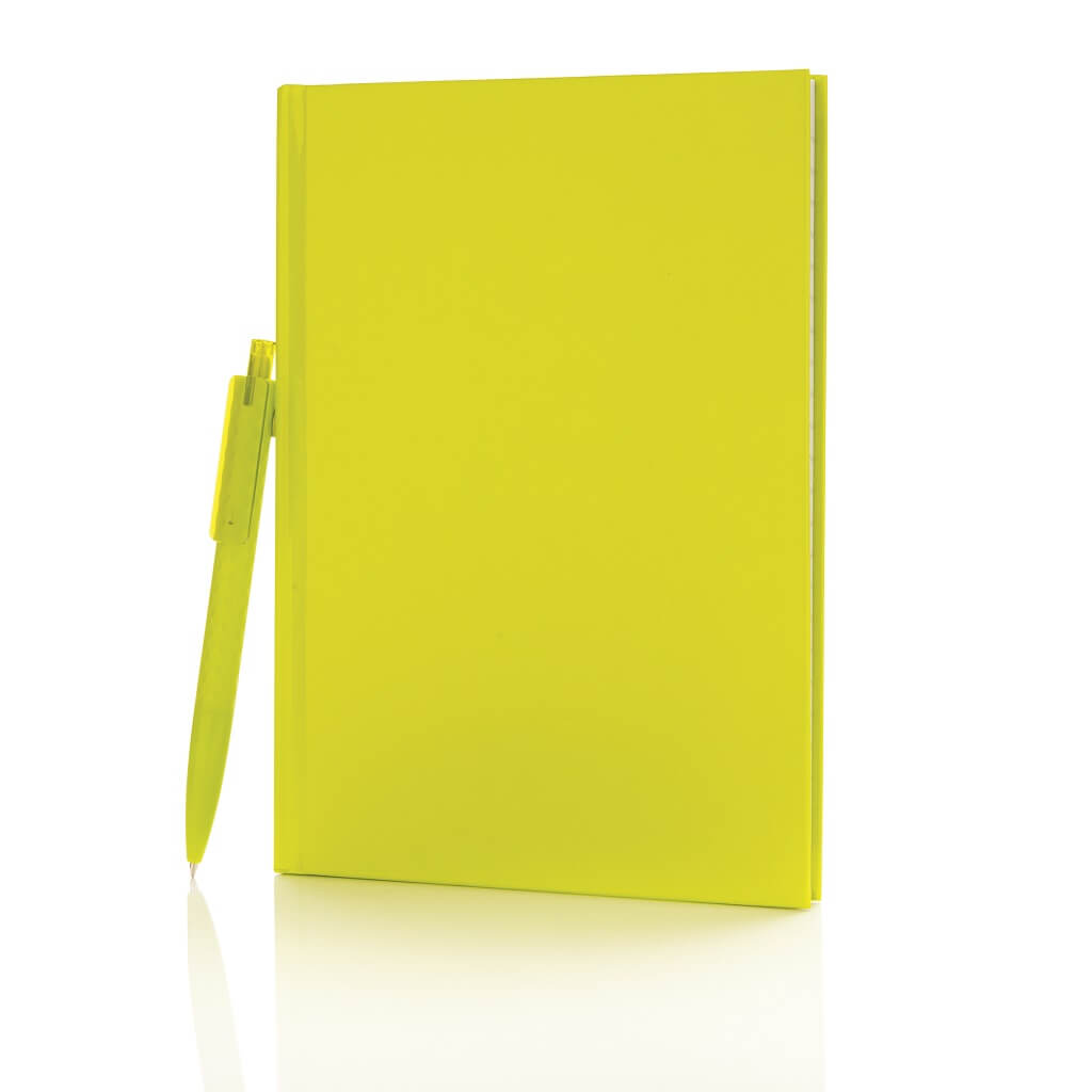 A5 Hard Cover Notebook With Pen - Lime