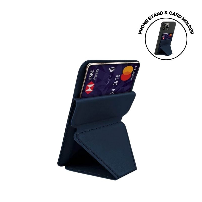 Mag Card Holder with Phone Stand - Blue