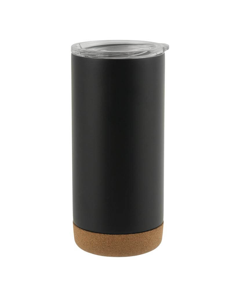 Insulated Mug / Tumbler with Cork Base - Black