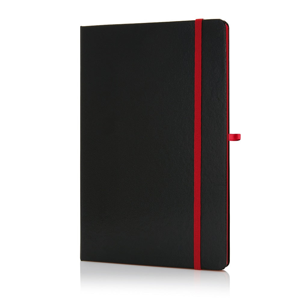A5 Hardcover Ruled Notebook Black - Orange