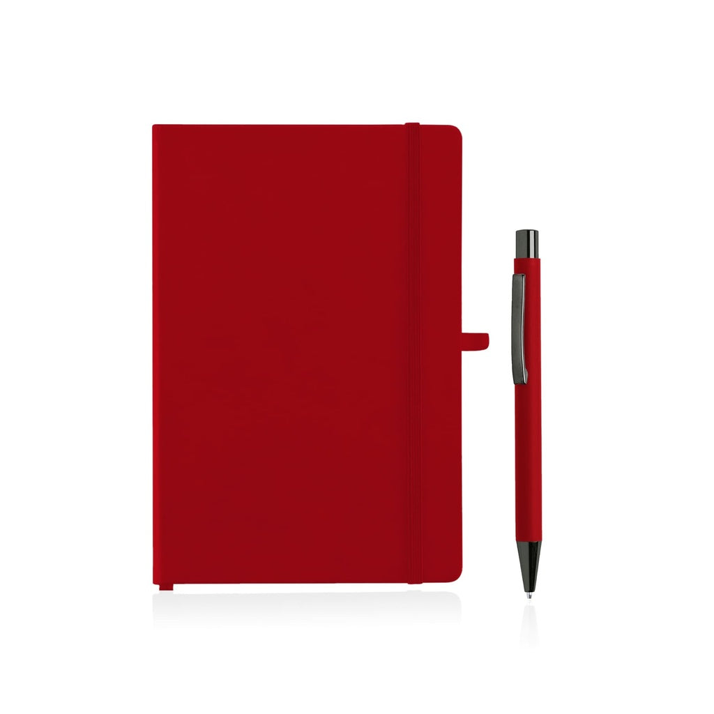 A5 Hard Cover Notebook and Pen Set - Red