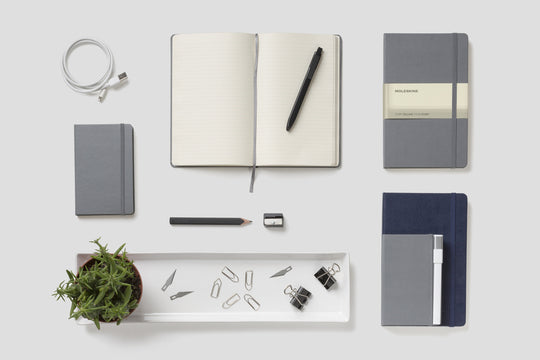 Hard Cover Large Ruled Notebook - Slate Grey
