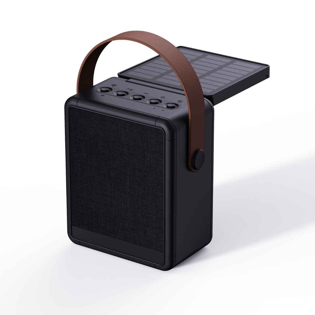Recycled Solar Speaker & Lamp - Black