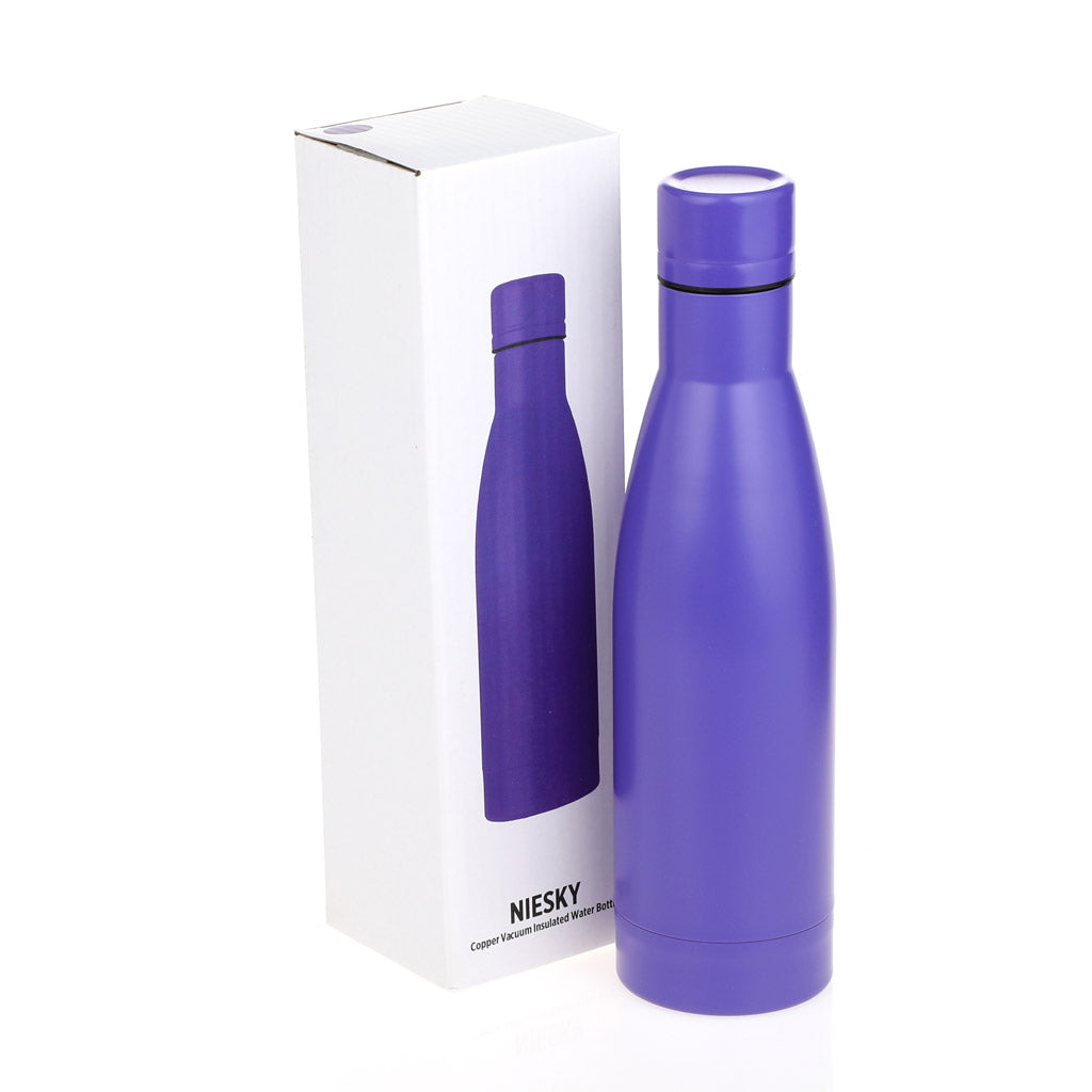 Copper Vacuum Insulated Double Wall Water Bottle - Purple