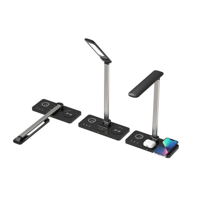 Wireless Charger with Desk Lamp 3 in 1 - Black