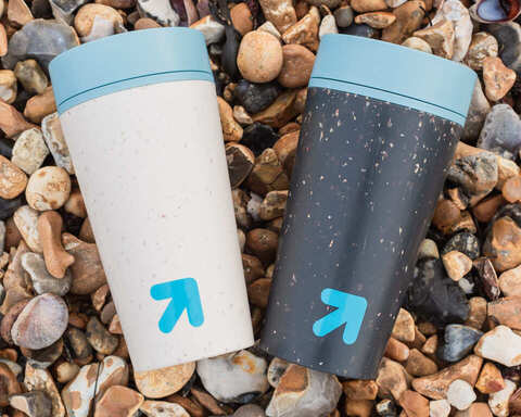 Circular Cup Black & Faraway Blue 12oz