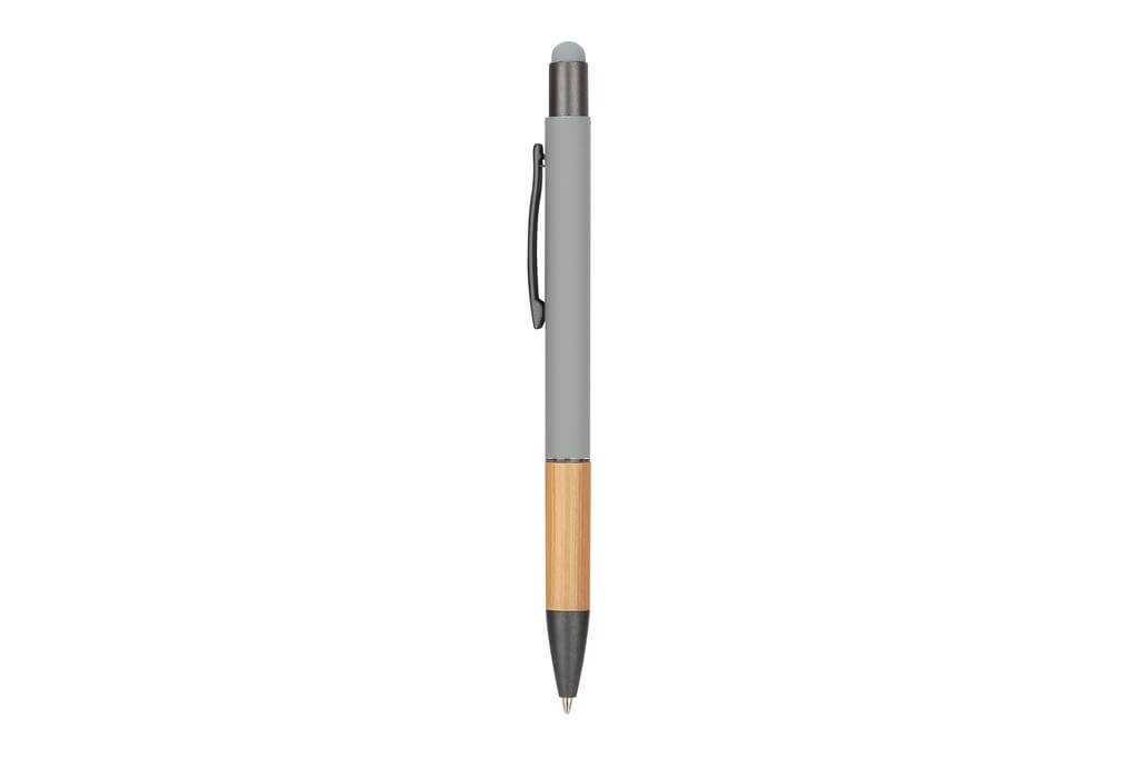 Metal Stylus Pen with Bamboo Grip - Grey