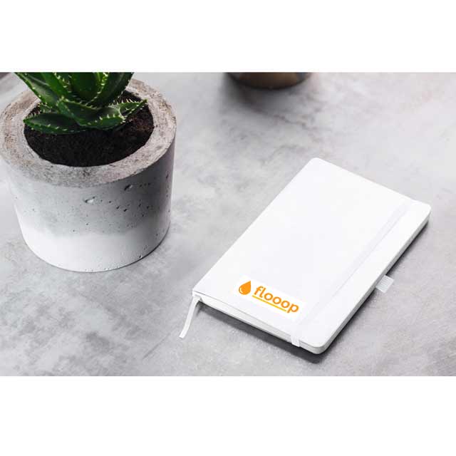 A5 Hard Cover Ruled Notebook - White