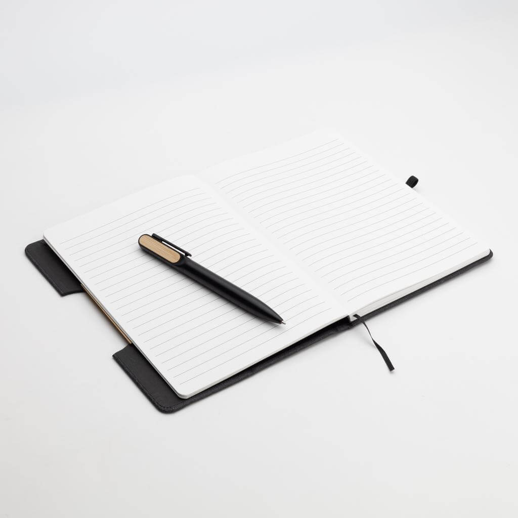 A5 Notebook and Pen with Bamboo Element