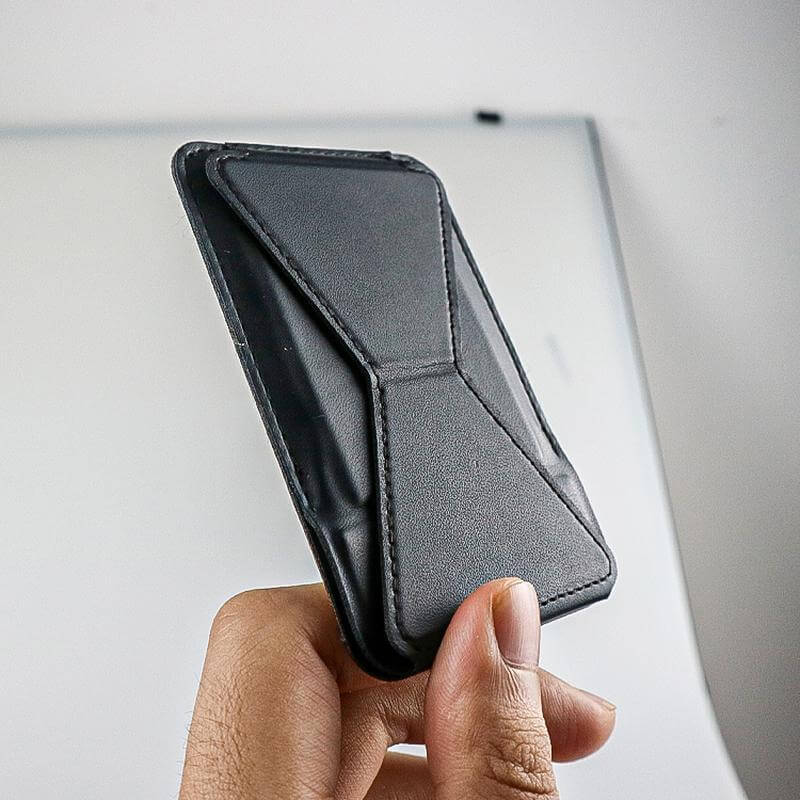 Mag Card Holder with Phone Stand - Black