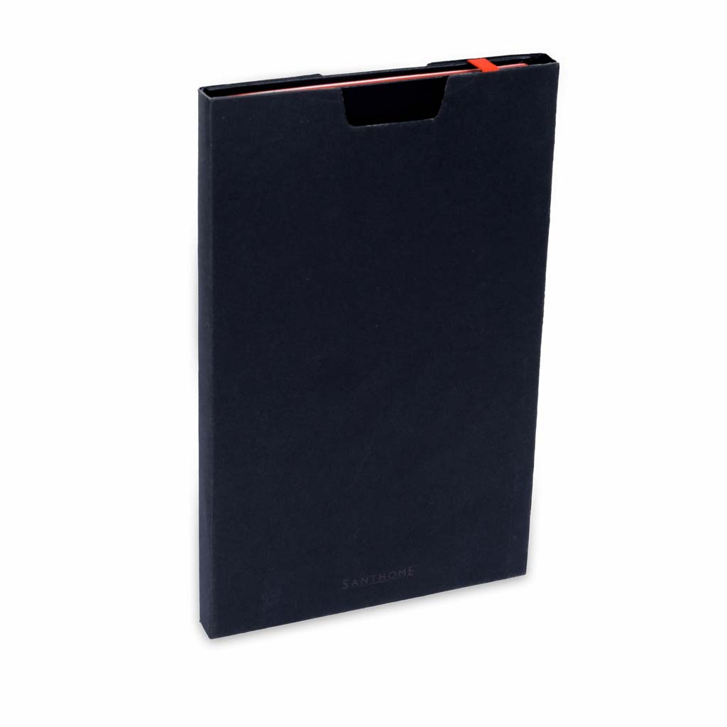 A5 Hardcover Ruled Notebook Black - Orange