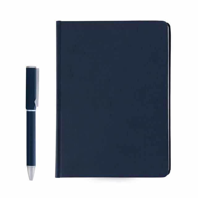 Set Of PU Thermo Notebook And Pen - Blue