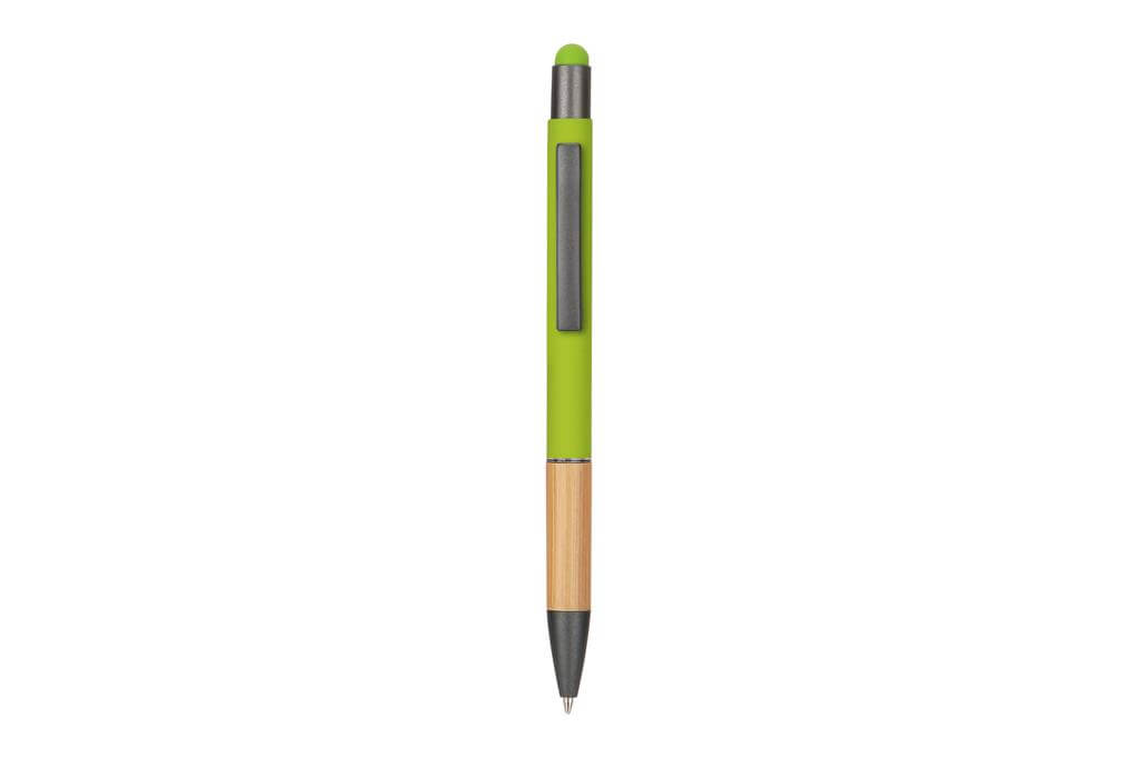 Metal Stylus Pen with Bamboo Grip - Green