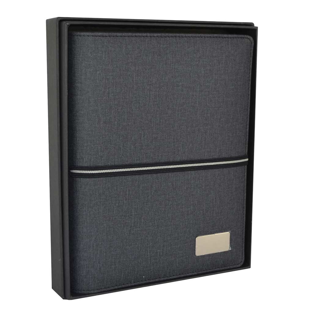 A5 Notebook Organiser With 10000mAh Powerbank - Black