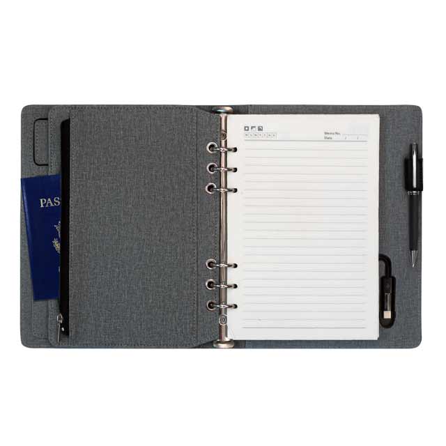 A5 Notebook Organiser With 10000mAh Powerbank - Grey