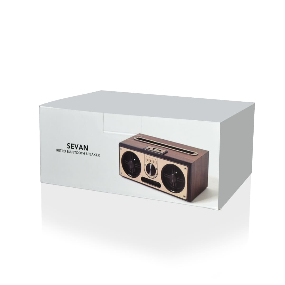 Retro Wood 20W Bluetooth Speaker with FM
