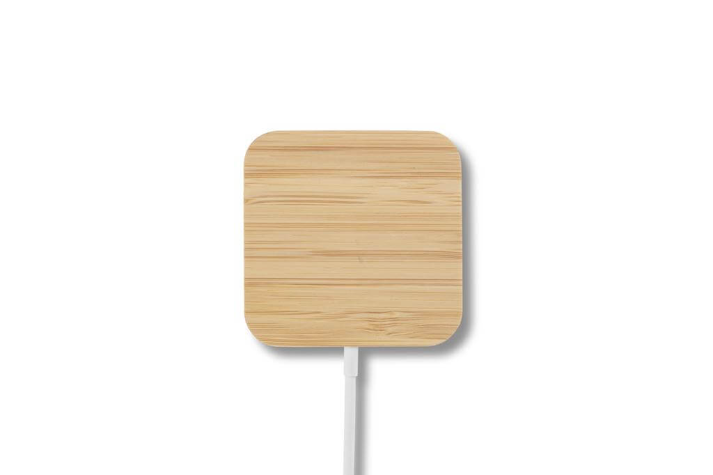 15W Square Bamboo Magsafe Wireless Charger
