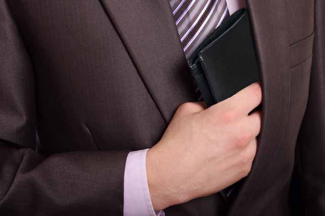 Genuine Leather Suit Coat Wallet With RFID Protection