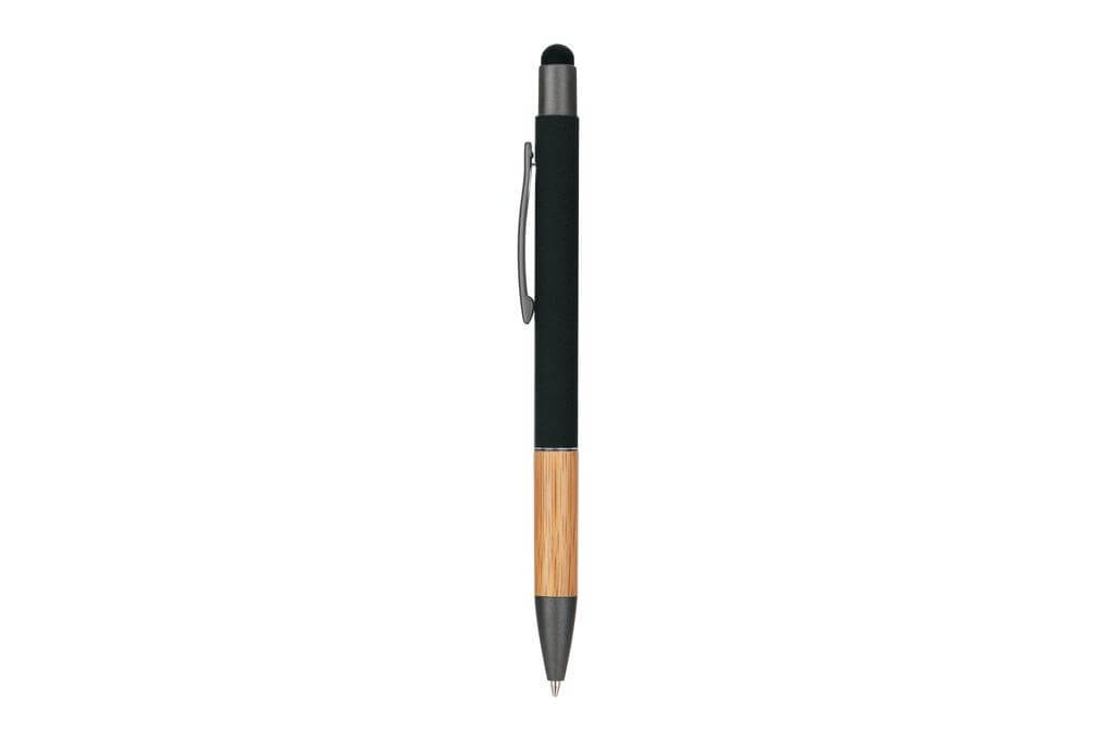 Metal Stylus Pen with Bamboo Grip - Black