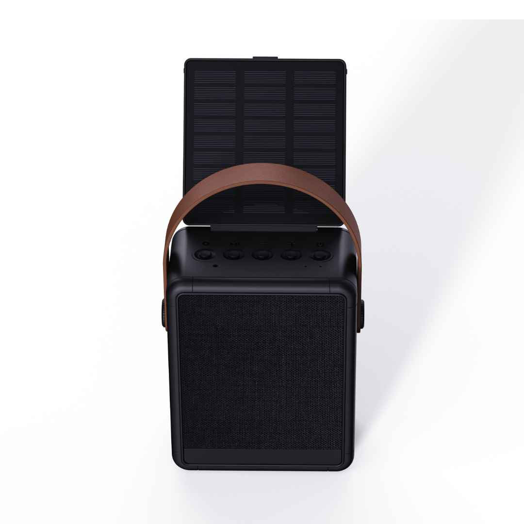 Recycled Solar Speaker & Lamp - Black