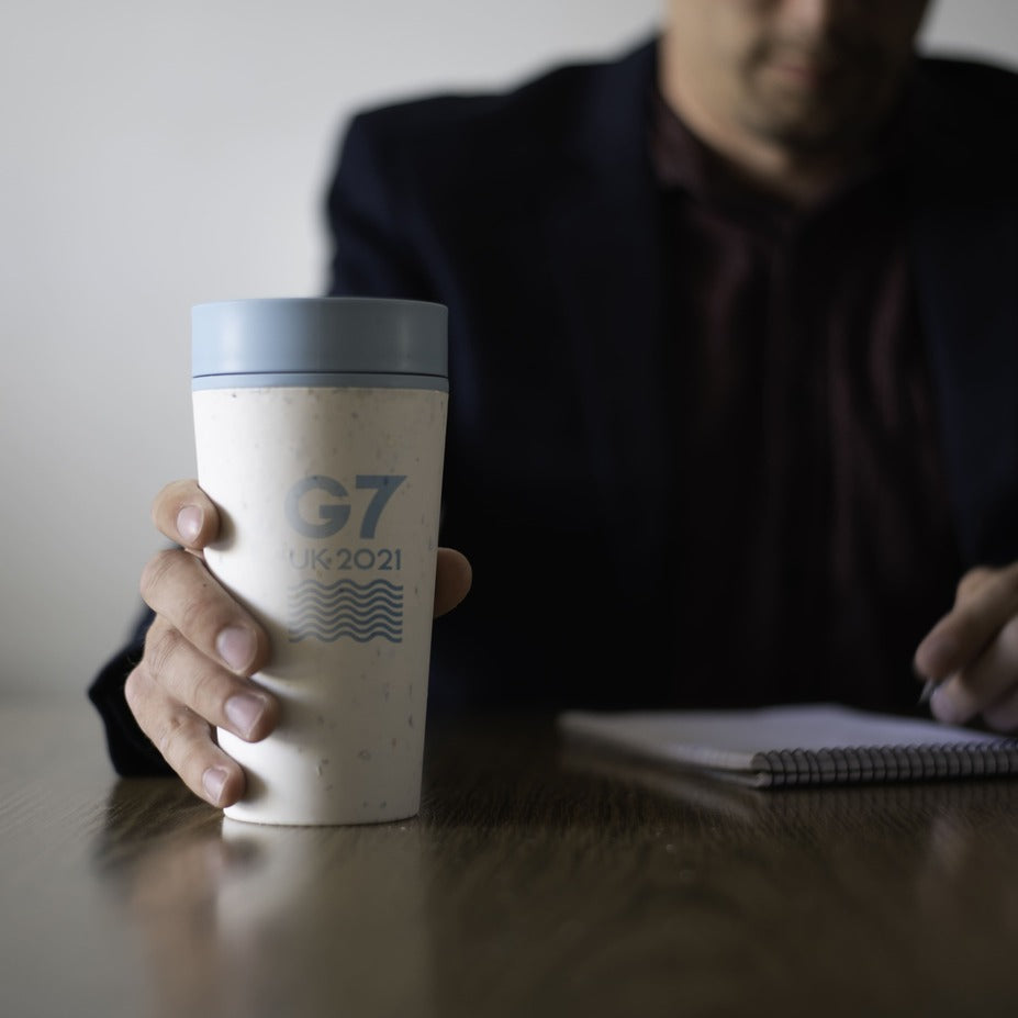 Circular Cup Cream & Faraway Blue 12oz