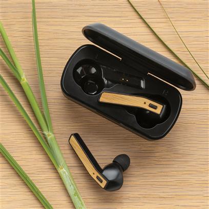 Bamboo Free Flow TWS Earbuds in Charging Case - Black