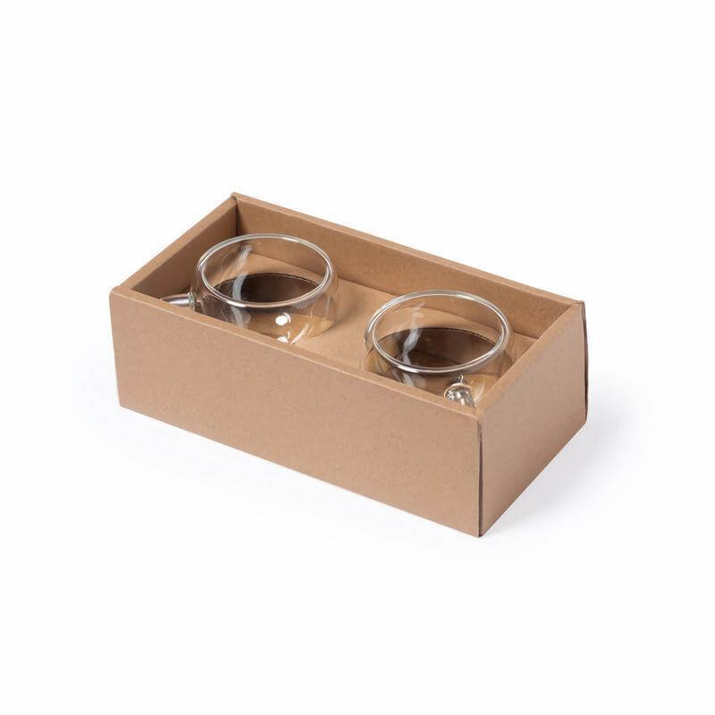 Set of 2 Expresso Cup with Bamboo Coaster