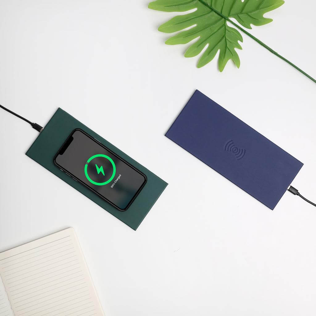 10W Wireless Charger PU Mouse Pad - Navy Blue