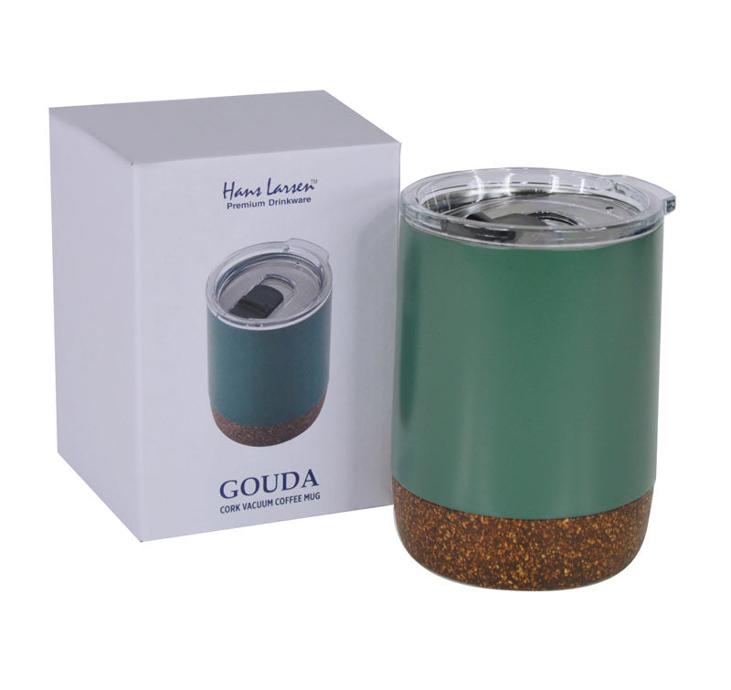 Vacuum Mug With Cork Base - Green