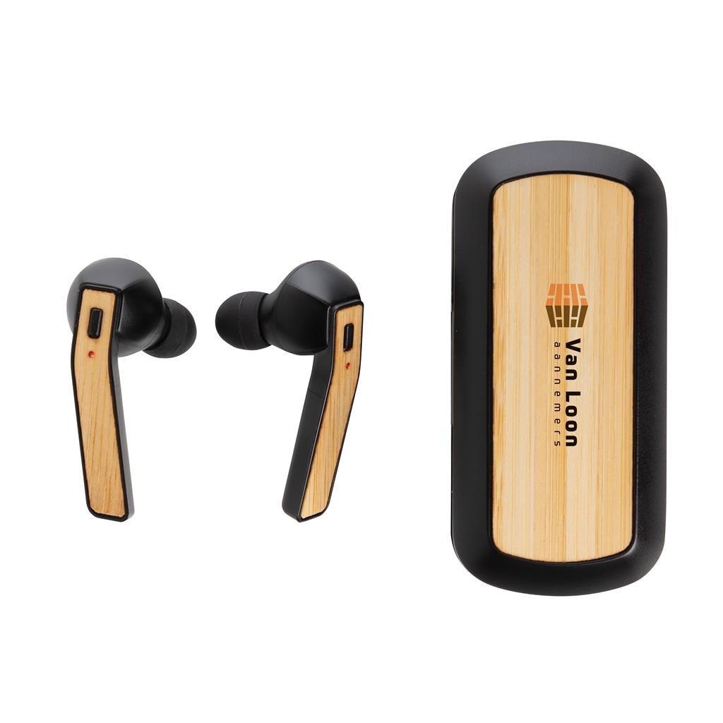 Bamboo Free Flow TWS Earbuds in Charging Case - Black