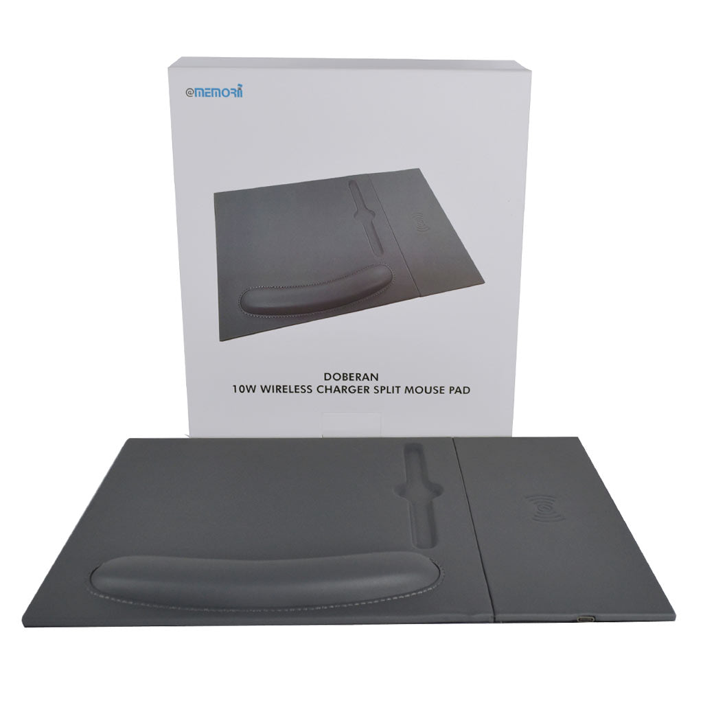 10W Wireless Charger PU Mouse Pad - Dark Grey