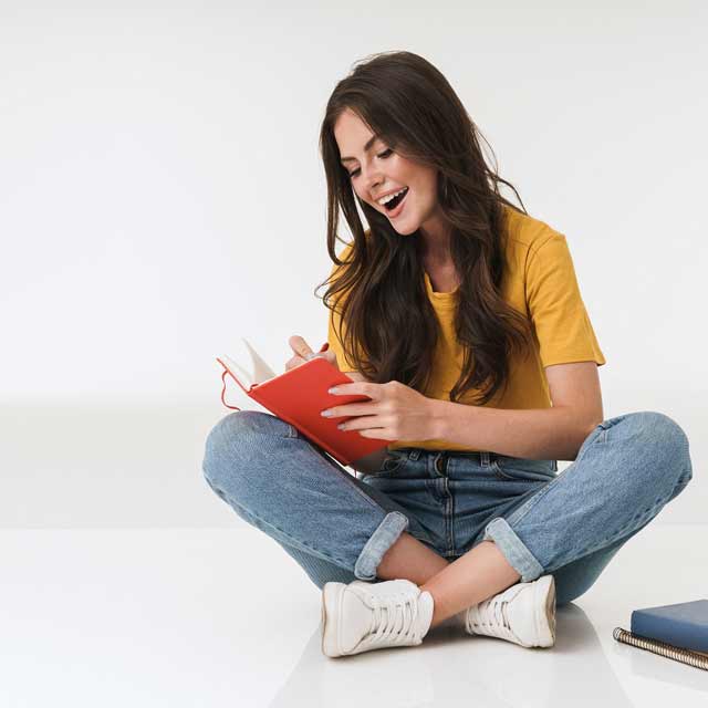 A5 Hard Cover Ruled Notebook - Red